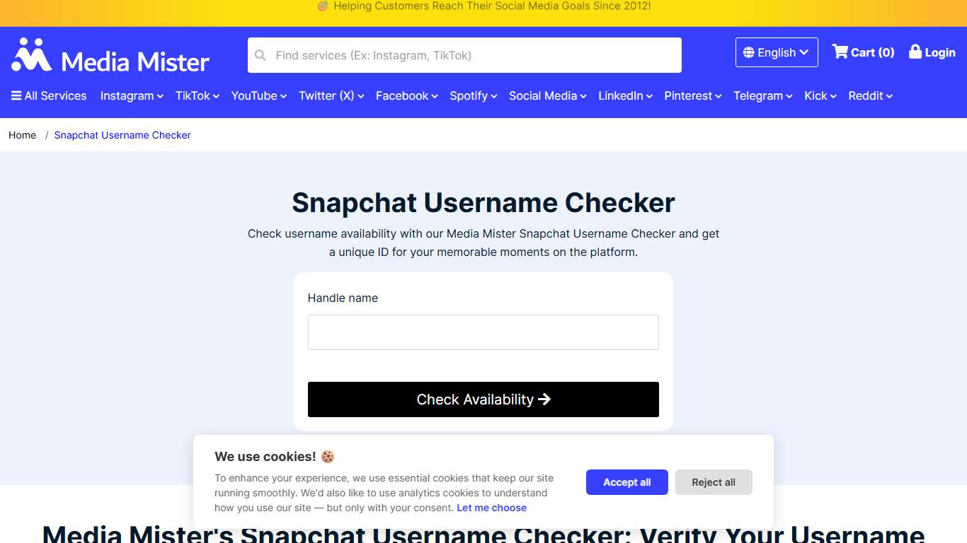 Free Snapchat Username Checker | Media Mister
